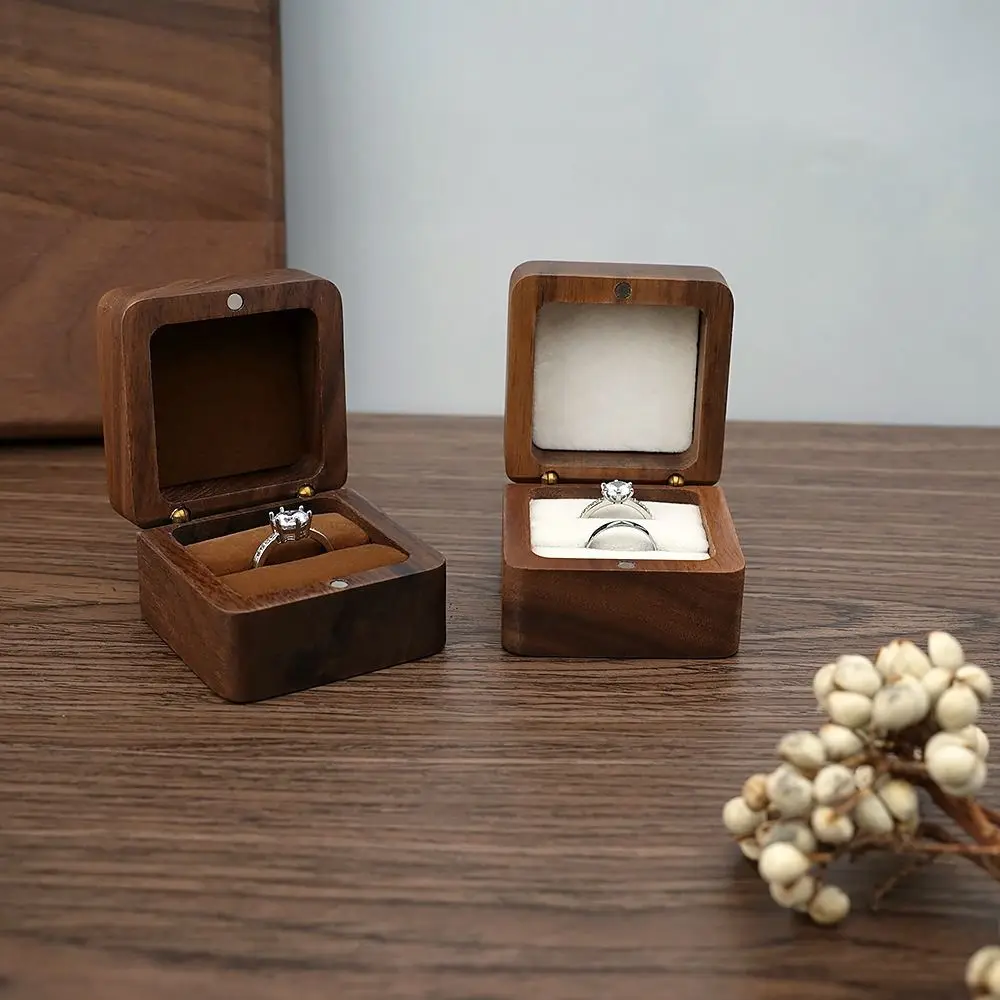 

Engagement Wooden Wedding Love Gift Ring Storage Box Storage Holder Lover Ring Display Box Jewelry Box