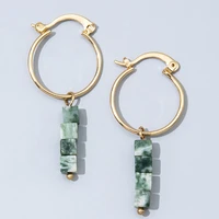 2022 new fashion high quality ladies green hoop earrings green hoop earrings party birthday gift jewelry
