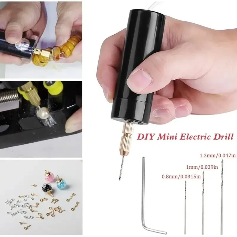 Фото Портативная мини-электродрель, USB-дрель для DIY-проектов, изготовления украшений из эпоксидной смолы, работы с деревом, гравировальный инструмент №2