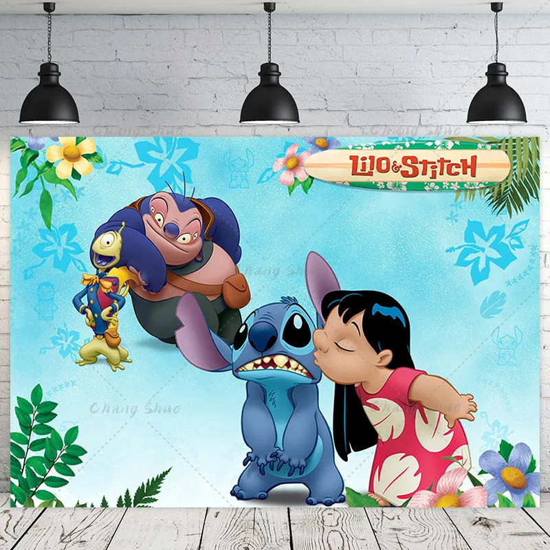 Студийный фон Disney с рисунком Лило Ститч на день рождения