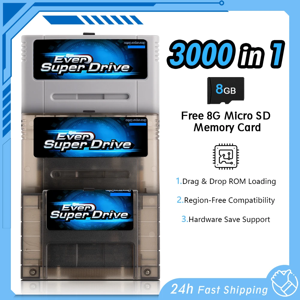 Фото Игровая карта 3000 в 1 с картой Micro SD на 8 ГБ, классический игровой картридж для домашней игровой консоли SNES Retro, для Super Nintendo №2