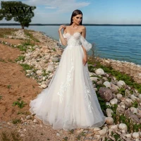 anna beauty wedding dress 2022 summer off shoulder boho beach bride gown robe de mariee princess vestido de novia for women