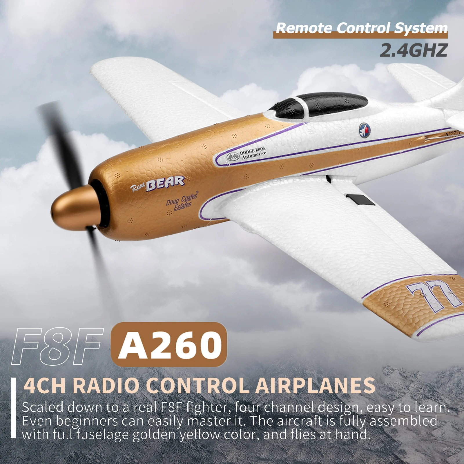 

WLtoys A260 2.4G 4Ch 6G/3D Stunt Plane Six Axis RC Fighter RC Airplane Electric Unmanned Aircraft Outdoor Toy