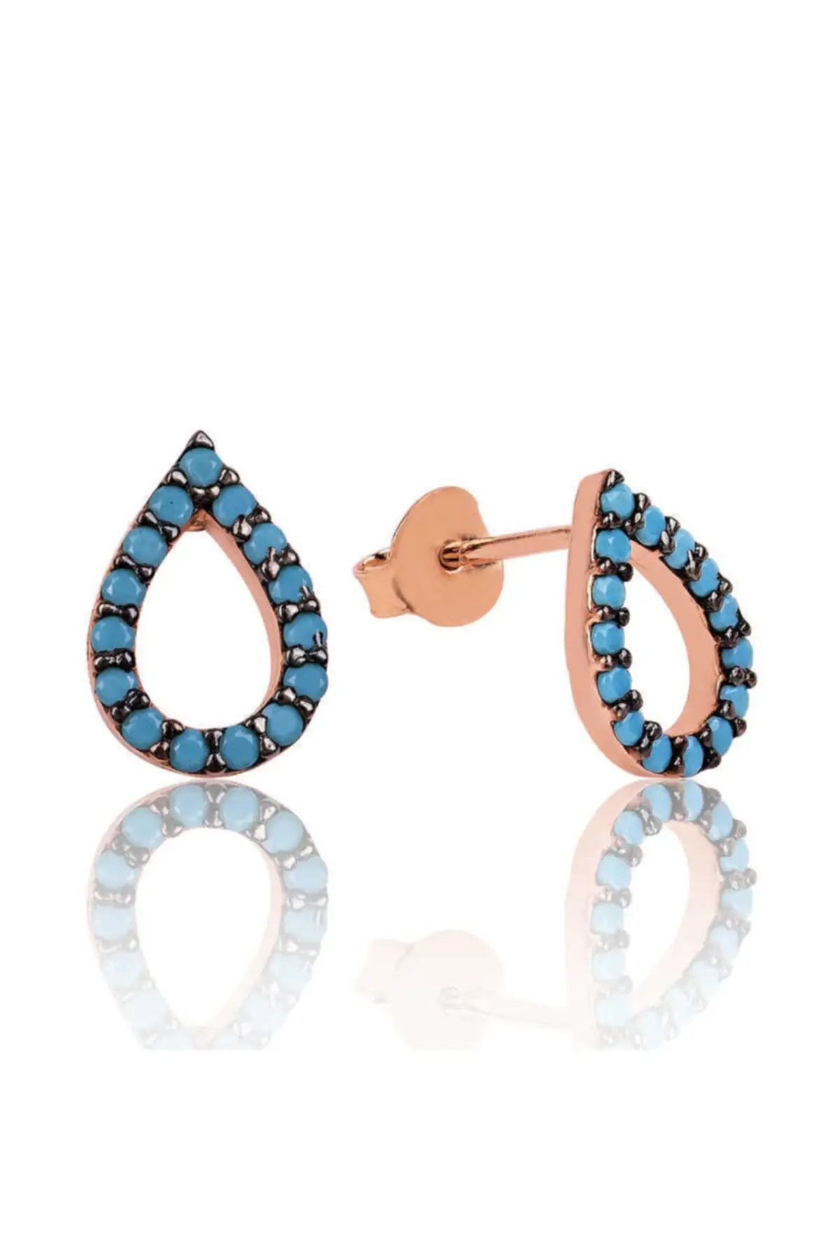 

Silver Turquoise Gemstone Love Drop Earrings