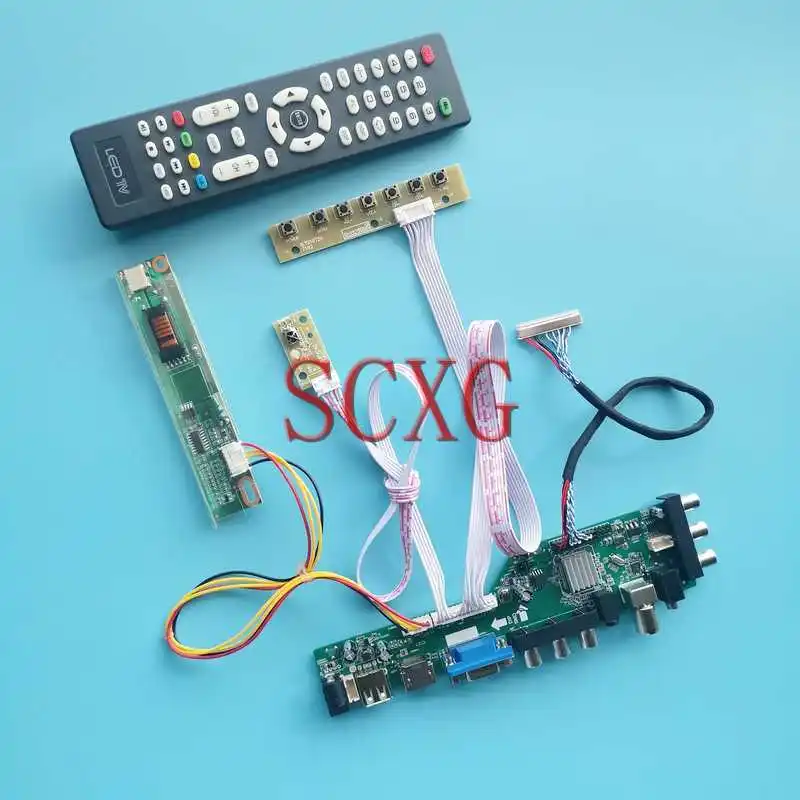 

Плата контроллера для цифрового ЖК-дисплея CLAA150XH01 HT15X34 DVB, 15 дюймов, комплект «сделай сам», USB HDMI-совместимый VGA AV RF LVDS 30 Pin 1-CCFL 1024*768