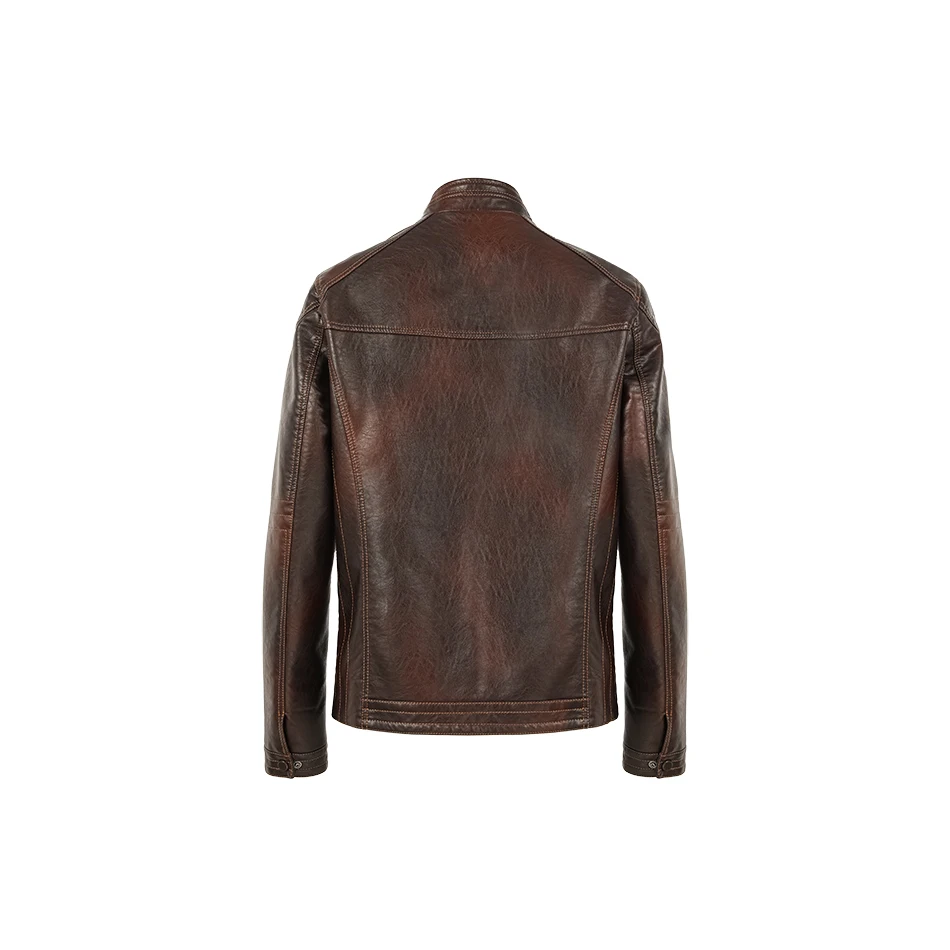 Куртка мужская демисезонная кожаная тонкая модная повседневная одежда верхняя