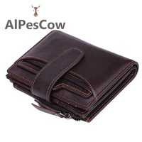 male coin pocket card holder anti theft swipe 100 alps cowhide business foldable wallet for men genuine leather purse formal