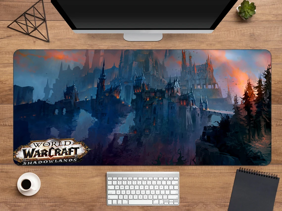 

Большой игровой коврик для мыши World of Warcraft 900x400, коврик для компьютерной мыши Гранде Лич вау Кинг геймера XL, настольный игровой коврик для Csgo