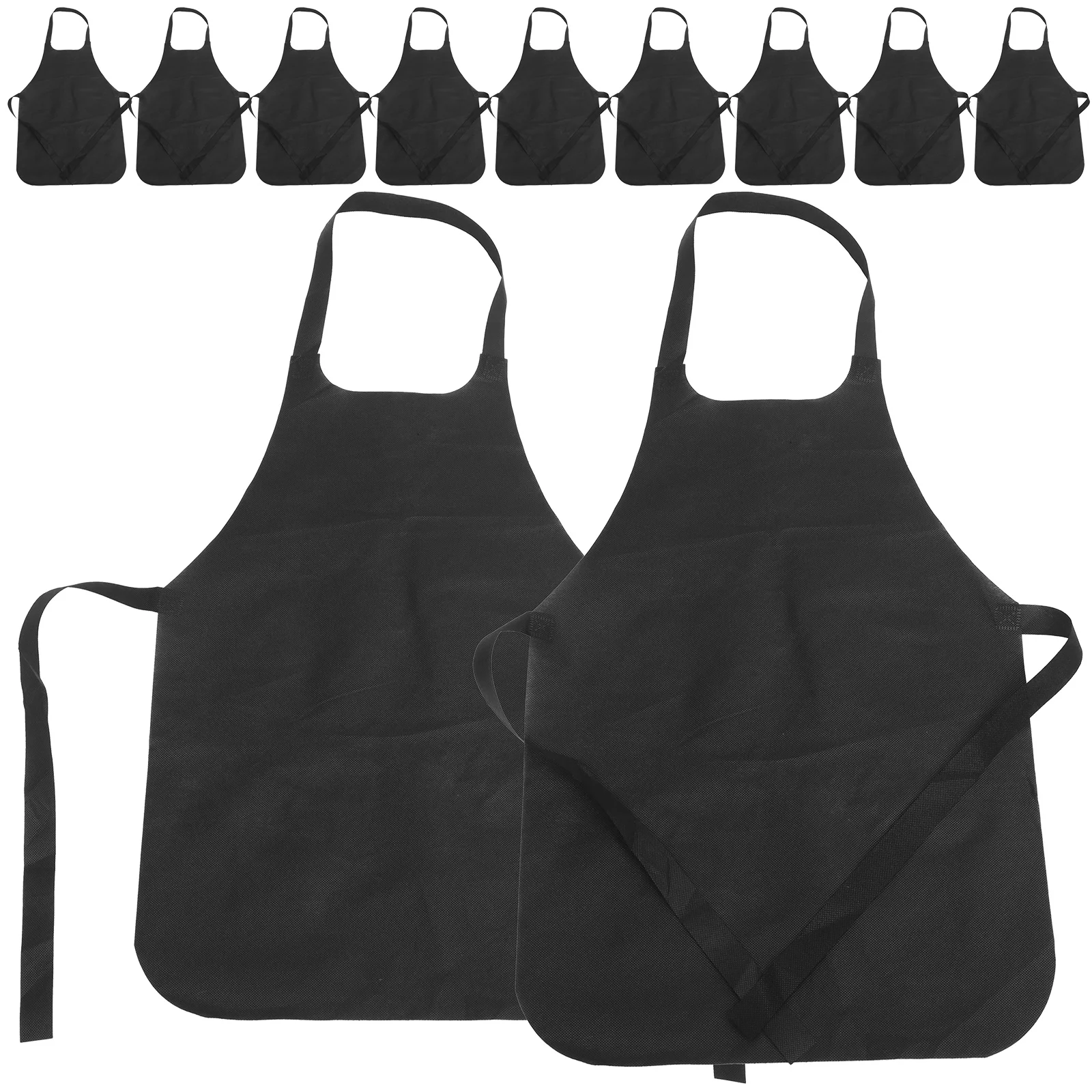 

Bib Apron, 11pcs Aprons Protection Tool Unisex Black Apron Bulk Non- woven Aprons Aprons for Home Outdoor Outside Wedding