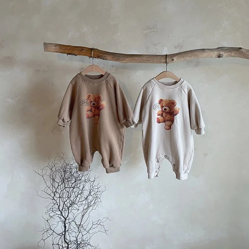 Autumn Newborn Boys' And Girls' Jumpsuit Work Clothes Cotton Long Sleeved Baby Jumpsuit