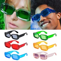 retro uv400 clear blue square eyewear sun glasses shades small rectangle sunglasses