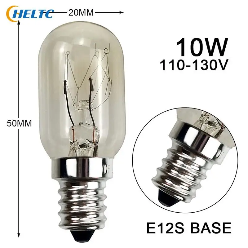 

110V-130V 10W E12S BASE Oven Light Steamer Refrigerator Microwave Light Bulb Oven Lamp 2700K