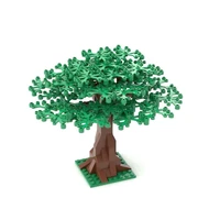 single big size tree green bush home plants model building blocks diy garden parts bricks toys gift for children