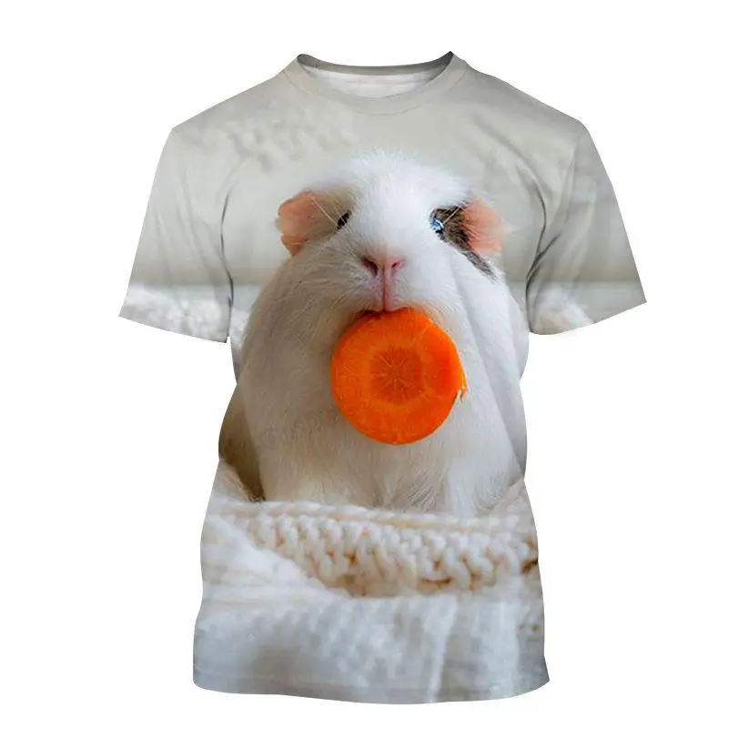 

New Summer Pet Guinea Pig 3d Printing Cute Animal Pattern Men's Women's Children's T-shirts Breathable Lightweight Sports Tops