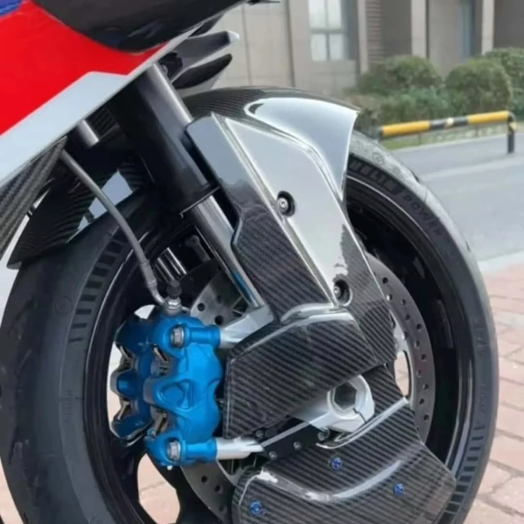 Фото Для BMW S1000RR M1000RR S1000R S1000XR M1000XR 2019-2025 передний брызговик из углеродного волокна, дисковый тормоз, модифицированный корпус переднего колеса №2