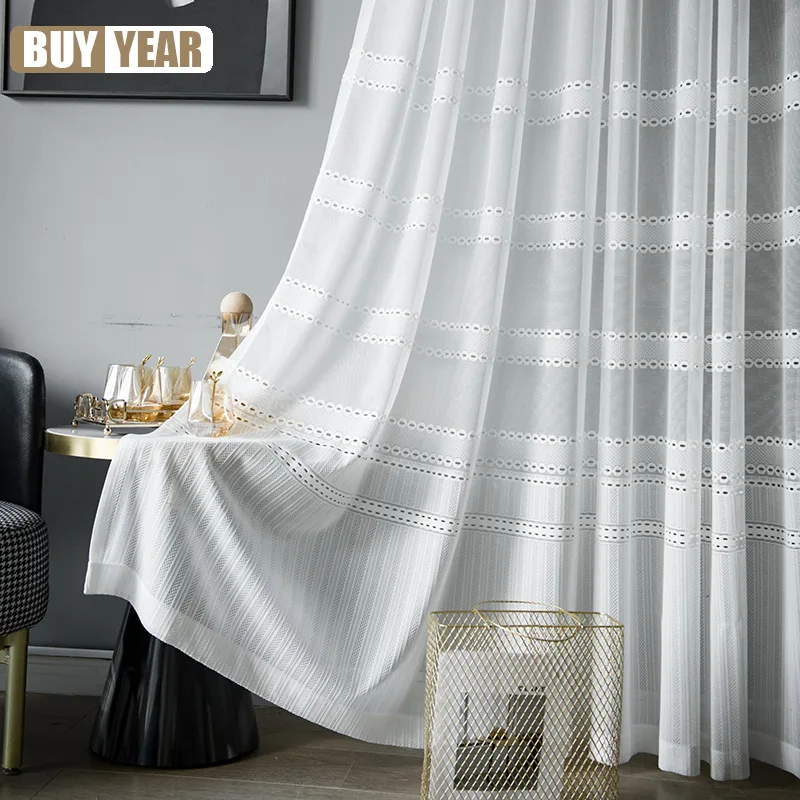 

Современные минималистичные белые французские элегантные кружевные ажурные прозрачные шторы с вышивкой для гостиной, столовой, спальни, о...