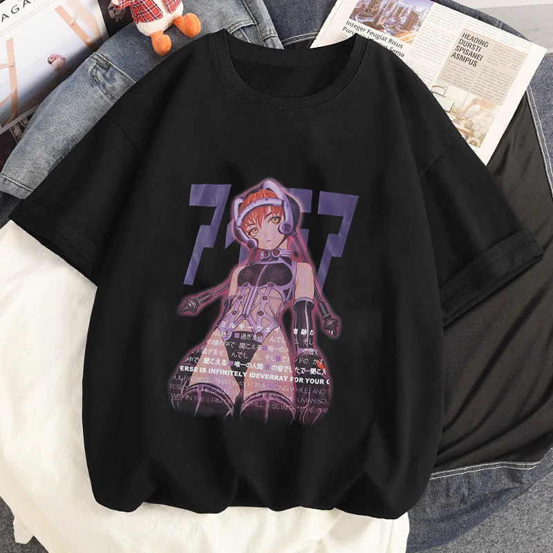 

Женские футболки с аниме, сексуальные футболки с принтом манга для девочек, мужские футболки большого размера с принтом Kanji, летние мешковат...
