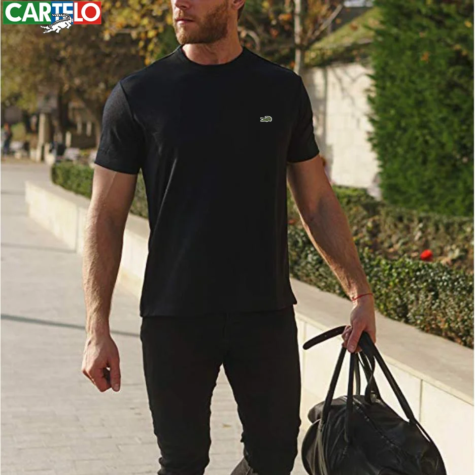 

CARTELO Brand Clothing Summer Fashion Embroidery Short Sleeve 100% Cotton Breathable Quick Dry Casual Men's and Women's T-Shirt