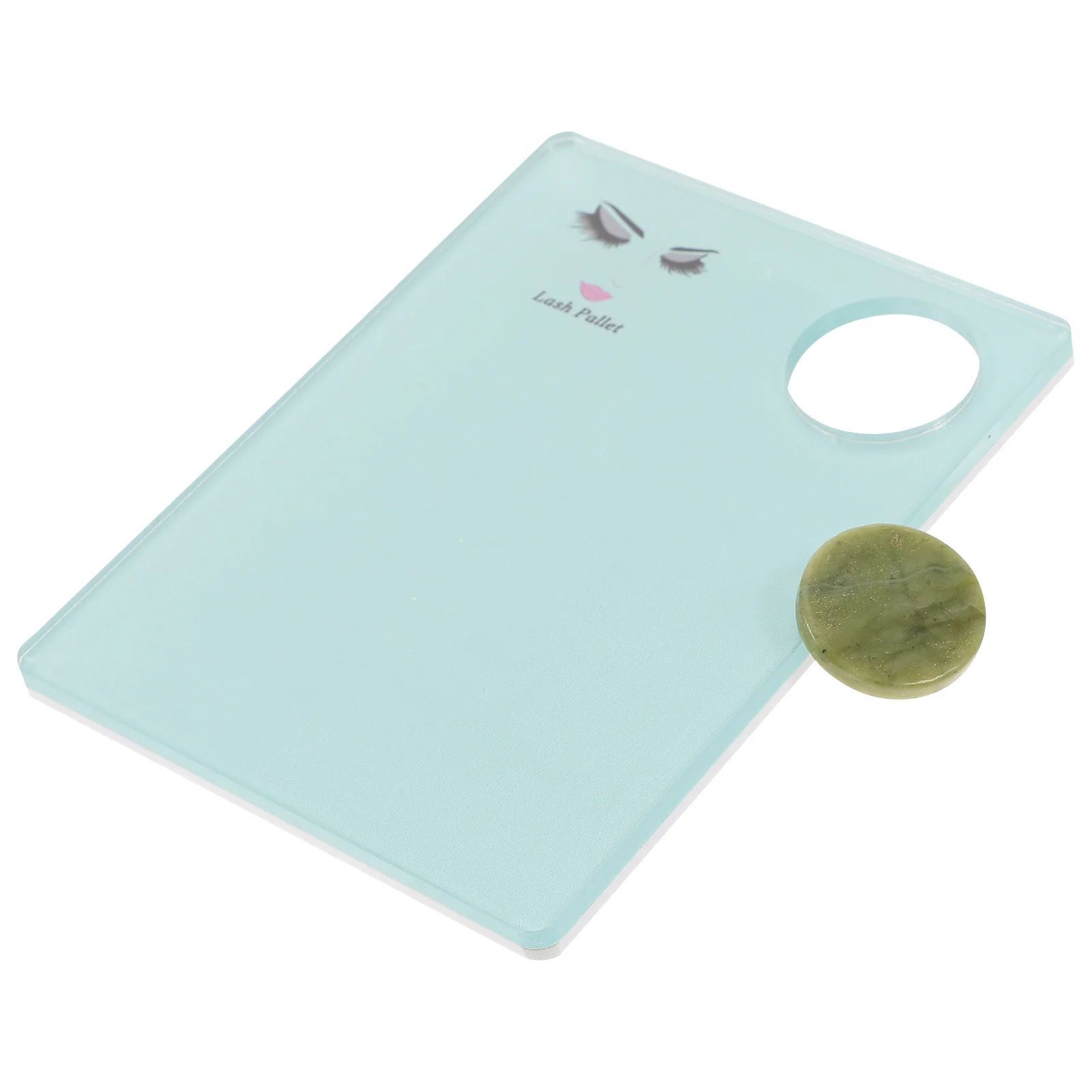 

Eyelash Lash Extension Jade Holder Tray Pallet Plate Stone Glue Grafting Acrylic False Board Storage Pestañas Para Piedra