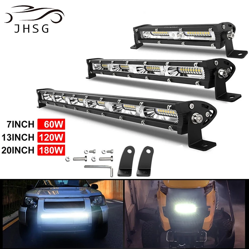 

Light Bar 7" 13" 20" Inch Ultra Slim Barra Led Off Road Bar 12V Flood Single Row Led 4x4 Fog For Car Truck ATV Jeep Work Light