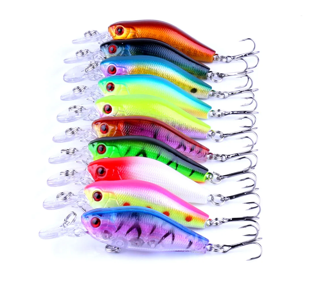 

10pcs 60mm 7g Floating Minnow Fishing Lure Hard Artifical Bait Wobblers Bass Pike Trolling Carp Crankbait Fishing Tackle Pesca