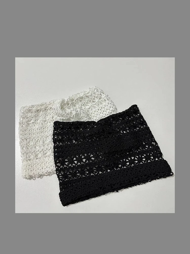 Полая дышащая кепка с ворсом женская тонкая вязаная шапка кружевная белая