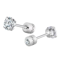 stainless steel stud earrings accesories for women jewelry cubic zirconia luxury ear piercing wedding crystal earrings women