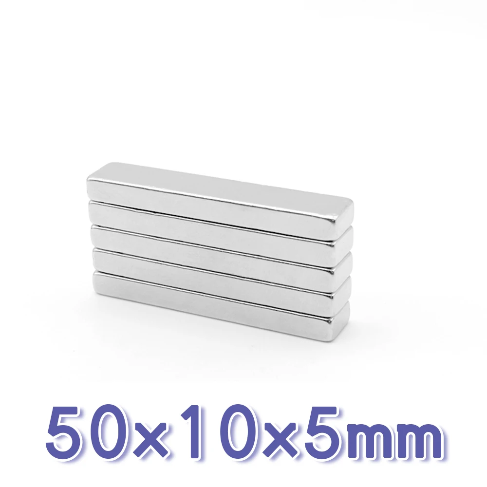 

1/2/5/10/15/20PCS 50x10x5mm Thick Block Rare Earth Magnet N35 Quadrate Neodymium Magnets 50x10x5 Permanent NdFeB Magnet 50*10*5