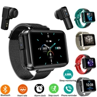 t91 smart watch 2 in 1 tws wireless bluetooth headset big diy screen fitness heart rate tracker bracelet woman sports smartwatch