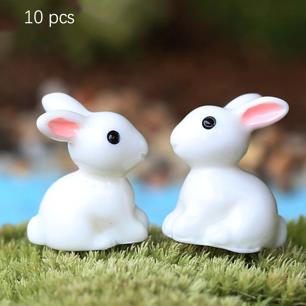 

Easter Miniature Rabbit Figurines Mini Resin Bunny Animals Toy Cute Miniature Rabbits Craft DIY Easter Decoration