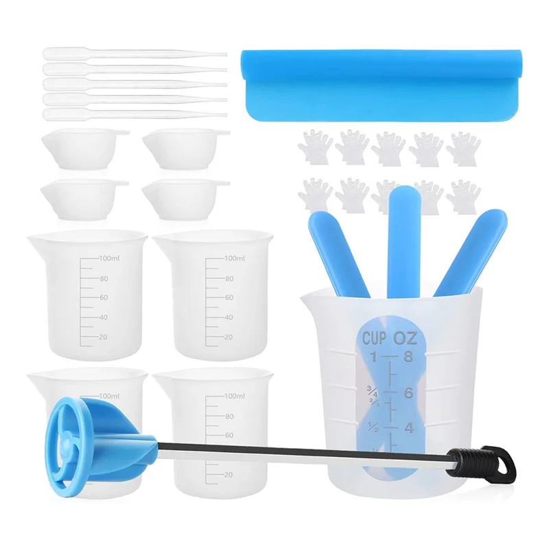 

Silicone Measuring Cups for Epoxy Resin, 250&100Ml Silicone Cups, Silicone Color Cup,for Epoxy Resin Mixing,Easy Clean