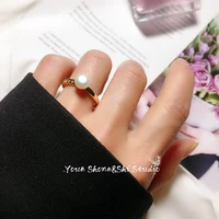 natural pearl rings for women simple hundred womens accessories 18k gold plated fashion ab face rings 2022 fashion trends
