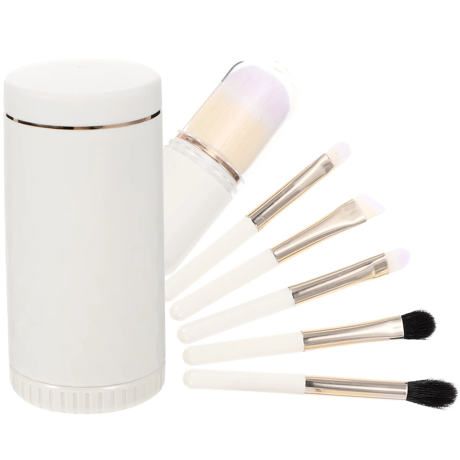 

Brushes Makeup Brush Travel Set Eye Shadow Mini Kit Handle Case Round Tool Mirror Foundation Portable Lid Organizer Blush Loose