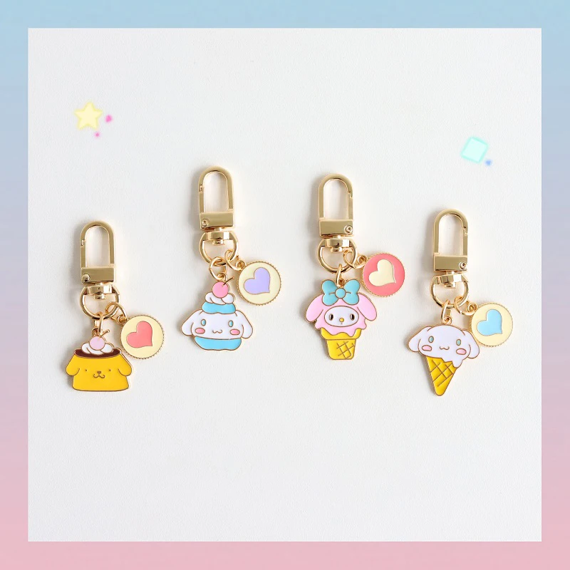 

Милый металлический брелок My Melody Cinnamoroll в виде мороженого, Мультяшные персонажи Airpods, подвесная сумка, аксессуары, Ins стиль, маленькие подарк...