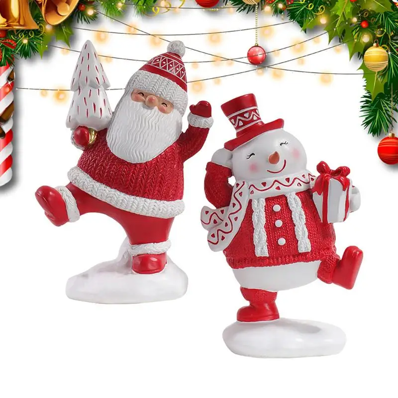 

Rudolf Resin Statue Santa Claus Resin Desktop Decoration Christmas Santa Claus Ornaments Christmas Miniature Ornament Resin