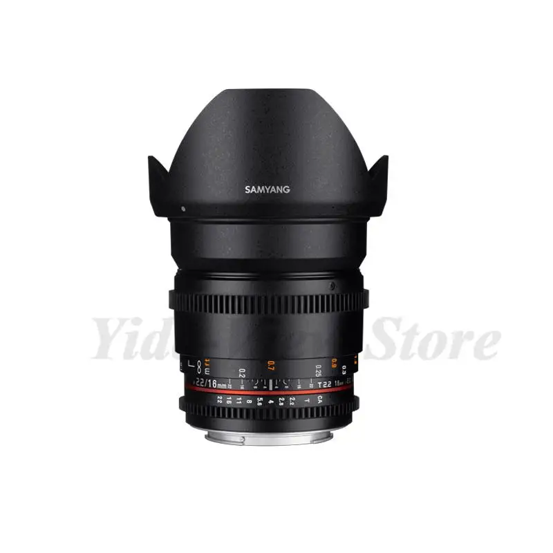 Объектив Samyang 16mm T2.2 VDSLR ED AS UMC CS II Cine Lens для Canon EF Nikon F DSLR Sony A/E M43 Fuji X M Sumsung NX Camears