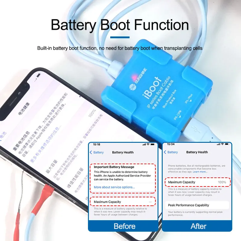 

Sunshine iBoot A IP Power On Cable PVC FPC Flex Wire For iPhone 6 7 8 X Xs 11 12 13 Pro Max Battery Data Booting Current Testing