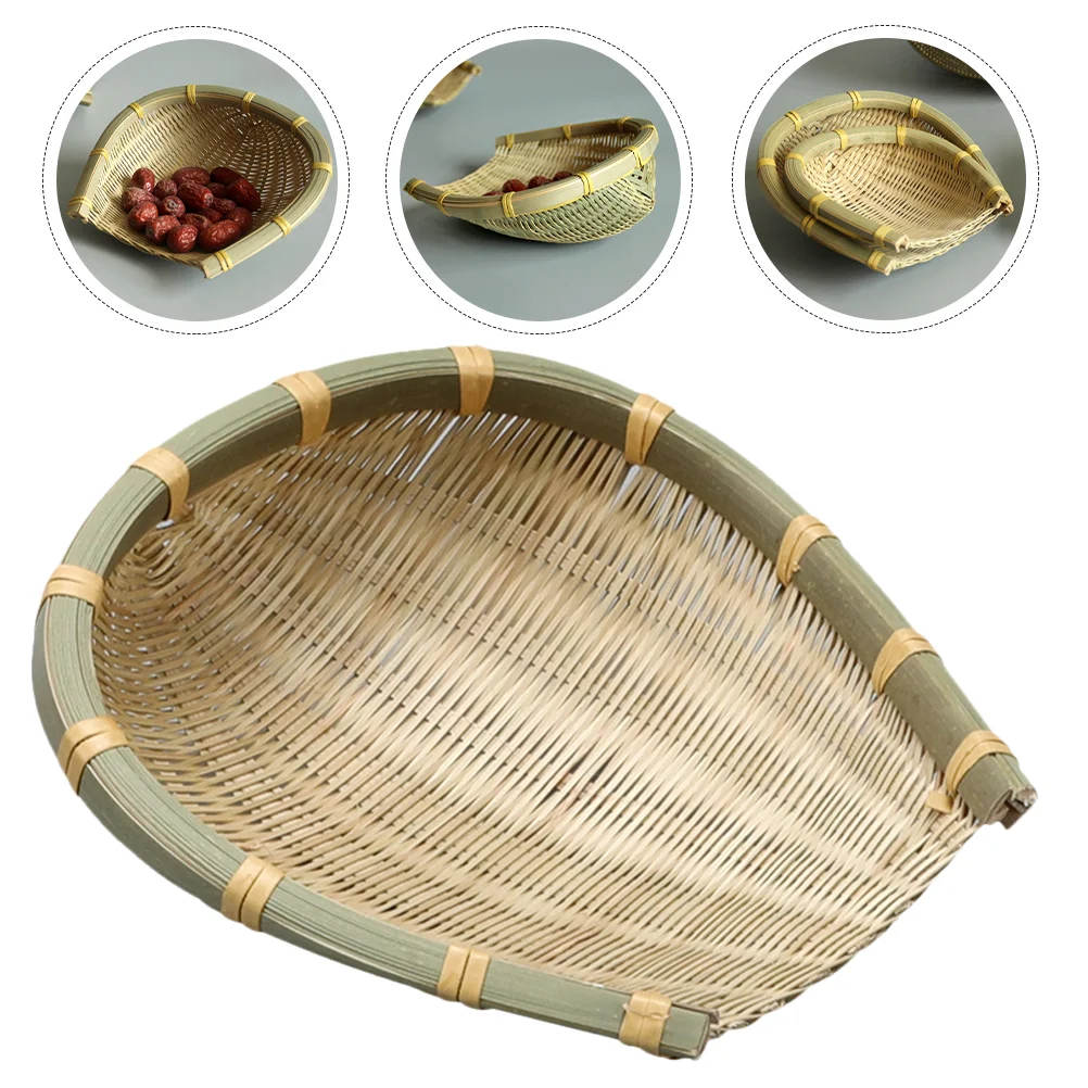 

1pc Strainer Basket Fruit Storage Basket Sieve Baskets Woven Storage Baskets Natural Basket Vegetable Basket