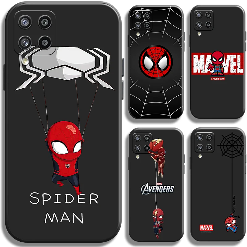 

Marvel Cartoon Spiderman For Samsung Galaxy A22 A22 5G Phone Case Liquid Silicon TPU Full Protection Shell Soft Cover Carcasa