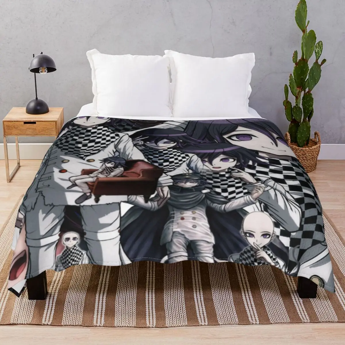 The Kokichi Zone Blankets Flannel Plush Print Lightweight Throw Blanket for Bed Sofa Travel Office