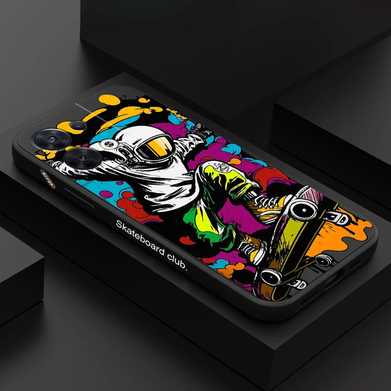 

Cool Skateboard Phone Case For OPPO Reno 8 8T 8Z 7 7Z 6 5 F19 F9 Pro 4G 5G Liquid Silicone Cover