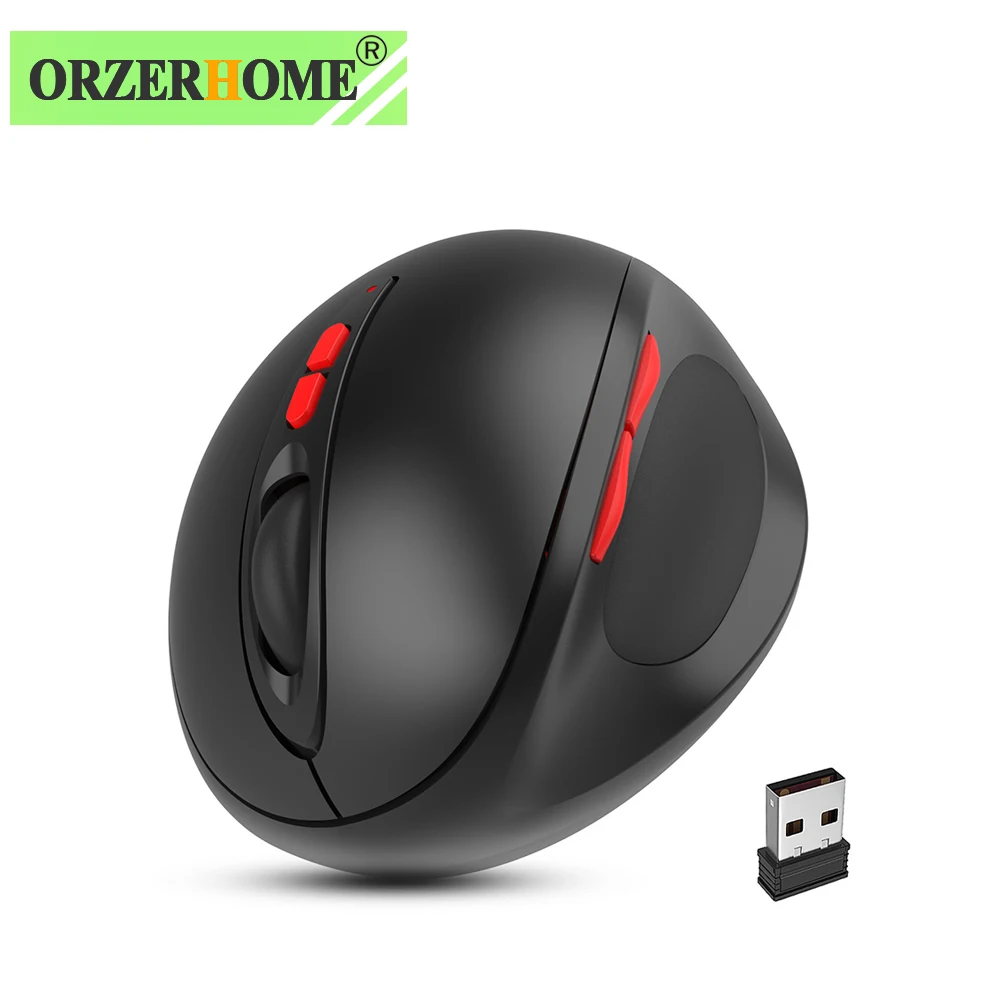 

Вертикальная Беспроводная игровая мышь ORZERHOME 2,4 ГГц, портативная игровая эргономичная мышь 2400 DPI для ПК, ноутбука, аксессуары