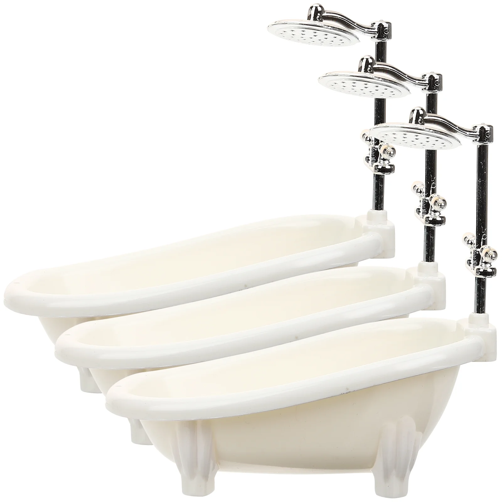 

3 Pcs Ever Tiny Furniture Miniature House Bathtub Decoration Plastic Model