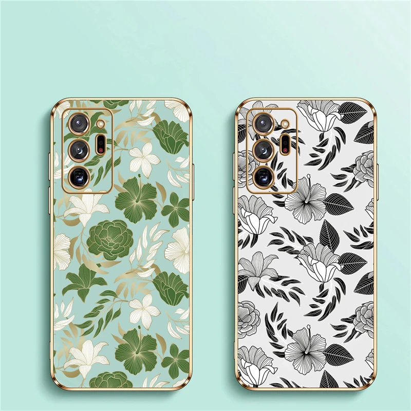 Чехол с цветочным рисунком для Samsung Galaxy Note 20 Ultra 10 Plus Lite 8 9 J4 J7 Pro M54 M14 M62 M53 M33 M32