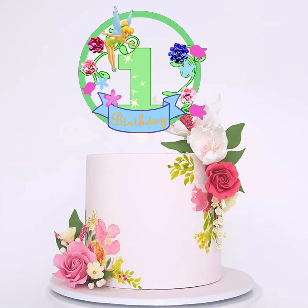

Tinker Bell Acrylic Cake Topper Elf Girl Birthday Party Supplies Baby Shower DIY Baking Cake Decoration Wedding Home Decor