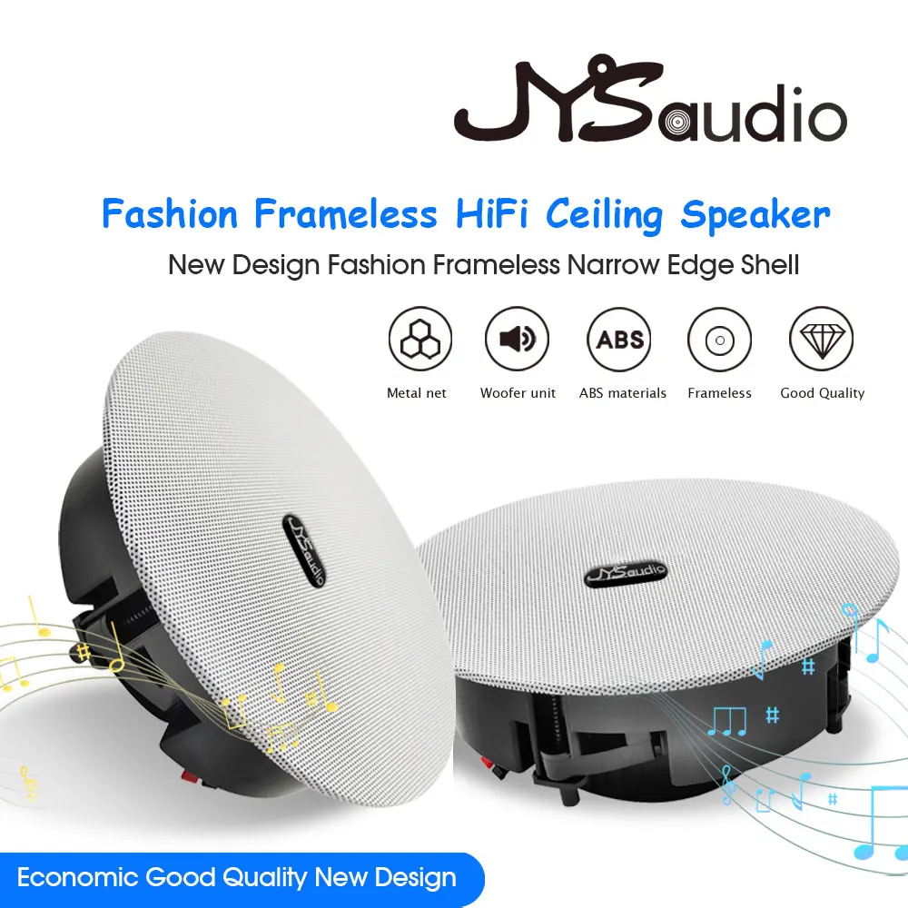 Two-way HiFi 8Ohm In Ceiling Speaker System 25W Stereo Sound PA Coxial Loudspeaker Public Address for Home Background Music Play