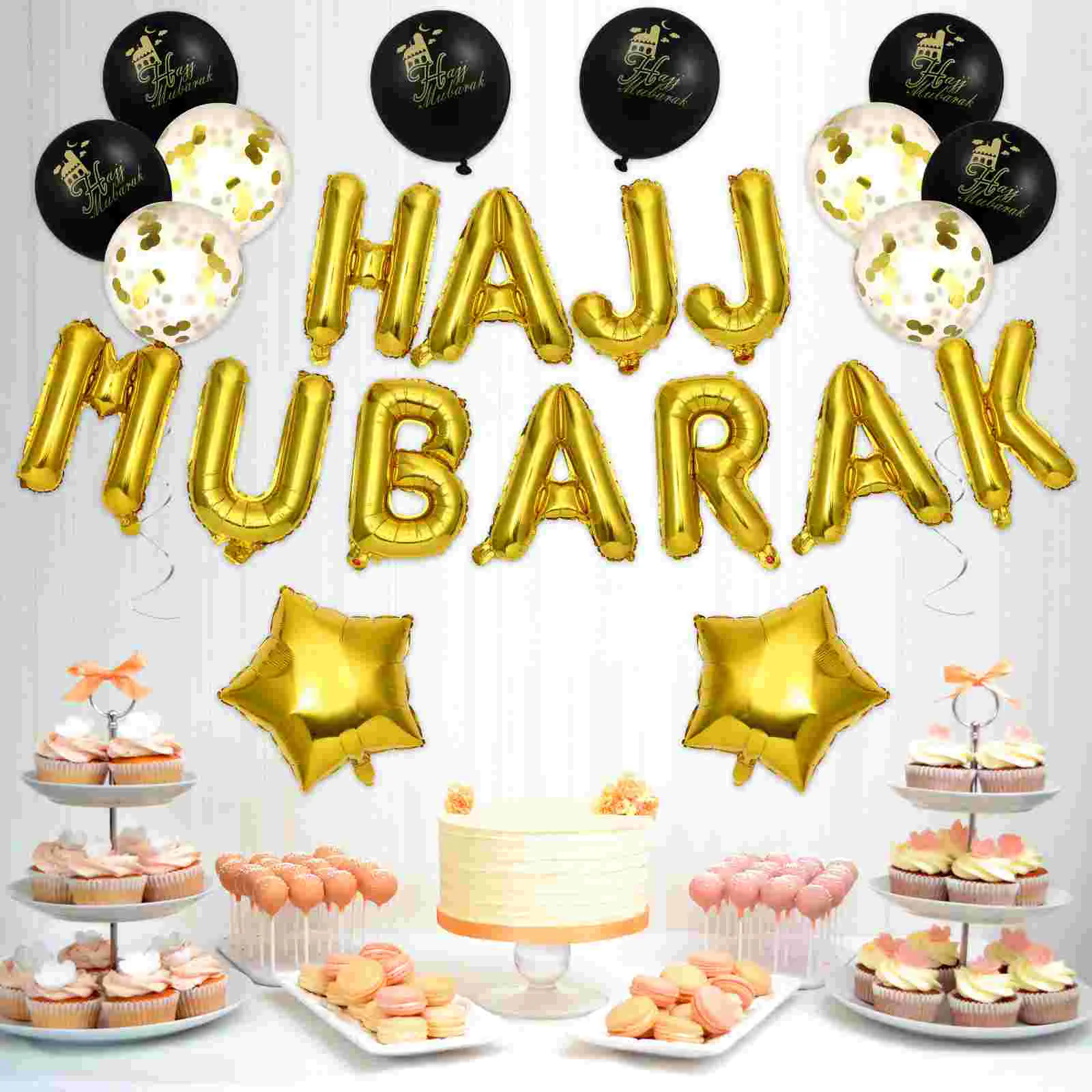 HAJJ MUBARAK Латексные шары с буквами декоративный праздничный набор воздушных шаров