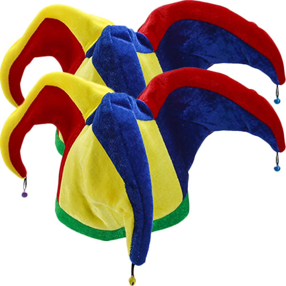 

2Pcs Jester Hat with Bell Funny Clown Cosplay Hat for Kids Teens Women Men