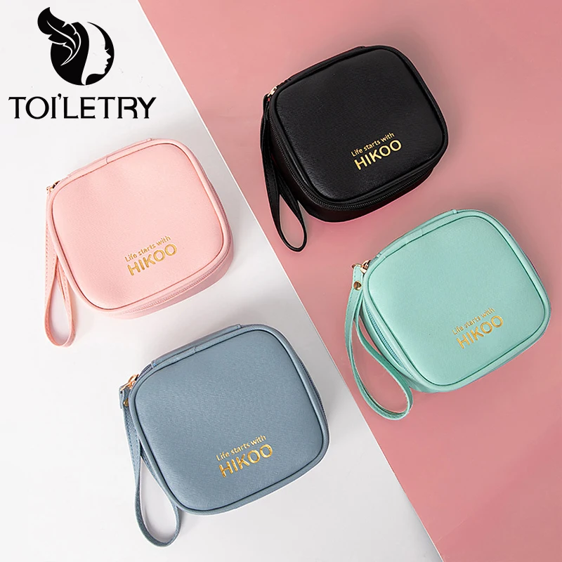 

Toiletry Women Sanitary Napkin Pouch Tampon Bag Pu Leather Waterproof Mini Cosmetic Hangbag Accessories Organizer Carry-on Bags