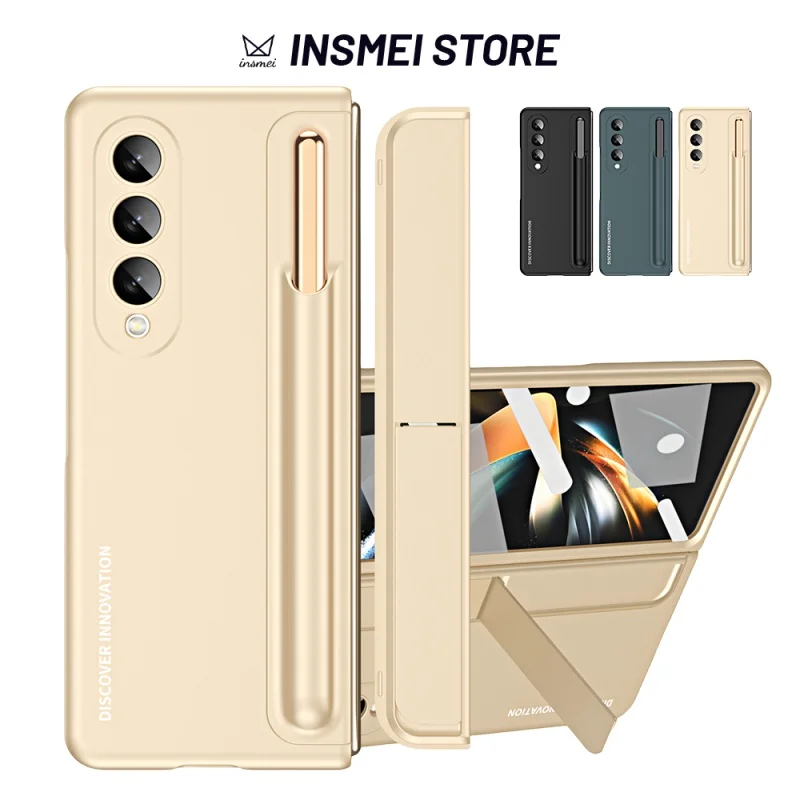 

Чехол для Samsung Galaxy Z Fold4, чехол 4 в 1, встроенный [Съемный держатель для ручки S] [подставка] [защита для экрана], BE